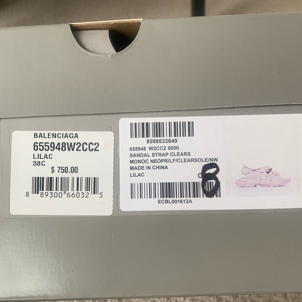 Balenciaga Track Touch Strap Sandals Lilac Lavender 38 - Picture 11 of 14